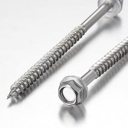 WenSilon (120Pcs)#10x3 Self-Tapping Screws for Wood 410 Stainless Steel Hexagon Head Quick Tapping - color: #10x3"