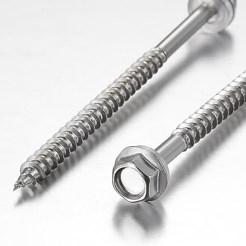 WenSilon (130Pcs)#10x1-1/2 Self-Tapping Screws for Wood 410 Stainless Steel Hexagon Head Quick Tapping - color: #10x1-1/2"