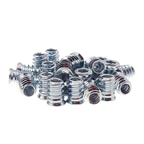 1/4-20 Hex Drive Threaded Inserts for Wood - 40 Pieces - size: 1/4-20 x 15mm*40pcs