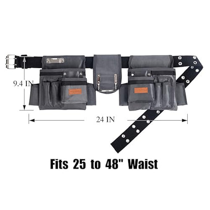 VIDAR TOOLS Tool Belt,12 Pockets Tool Belts for Men, Heavy Duty Carpenter/Construction/DIY'er/Electrician .Double layer thickened polyester fiber with waterproof coating.