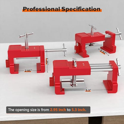 Cabinet Clamps, Cabinet Installation Cabinetry Clamps Face Frame Clamps Tools with Two Side Screws and Alignment Plate, 2 Pack, Up to 440 lbs Load Capacity, Red - color: Red-2 Pack