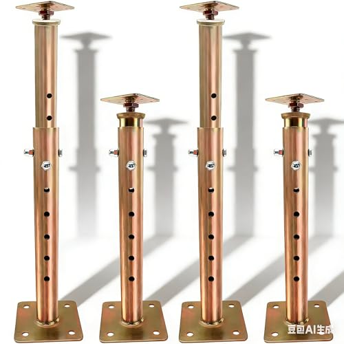 4 Pack Adjustable House Floor Jack,19.5" - 34.5" Height Range, Telescoping Jack Post for Basement Deck Leveling - size: 19.5-34.5 inch