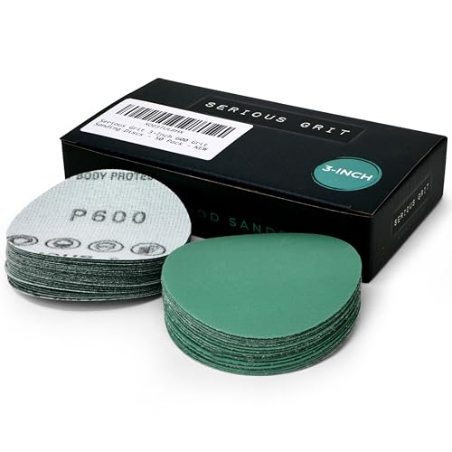 Serious Grit - 3-Inch P600 Grit Hook & Loop Sanding Discs - 50 Pack - style: 600 Grit