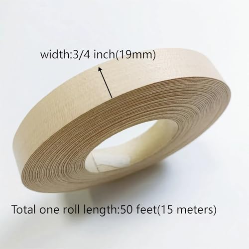 Maple Wood Veneer Edge Banding Roll 3/4 inch,Preglued Iron-On Veneer Edging,Hot Melt Self Adhesive Edgebanding Strip,Flexible Wood Tape for Cabinet Repair Furniture (3/4'' ×50') - size: 3/4'' ×50'