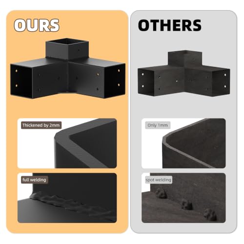 Pergola Kit, 3-Way Pergola Brackets for 4"x 4" (Actual 3.5" X 3.5") - size: 4"x 4" (Actual 3.5" X 3.5")