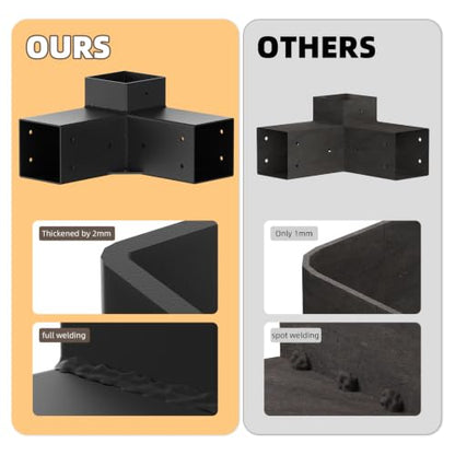 Pergola Kit, 3-Way Pergola Brackets for 4"x 4" (Actual 3.5" X 3.5") - size: 4"x 4" (Actual 3.5" X 3.5")