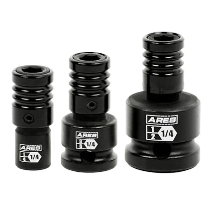 ARES 22035 3-Piece Impact Grade Quick Release Bit Holder Set - size: 3-Piece Impact Grade Quick Release Bit Holder Set