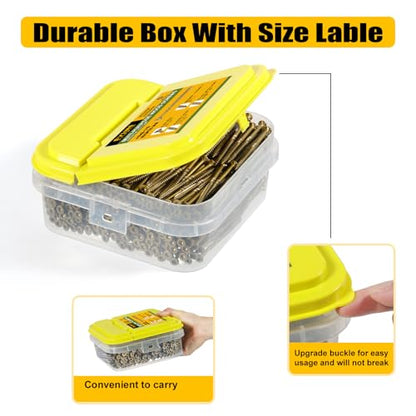#10 x 3-1/8" Multi-Purpose Wood Deck Screw for Interior and Exterior,Bugle Head Golden Coated with T25 Bit Star Drive Torx Furniture Building/Fence/Decking(325Pcs,5LBS) - size: #10 x 3-1/8"