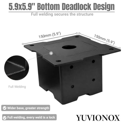 4x4 Deck Post Base, 2 Pack, 304 Stainless Steel, for Wood Decks - size: 4x4 for wood floor only