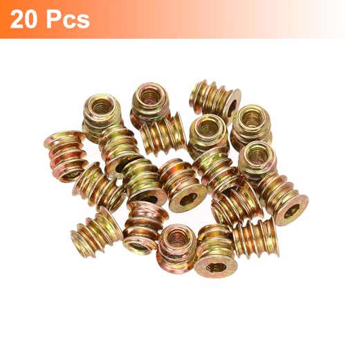 uxcell Wood Furniture M4x10mm Threaded Insert Nuts Interface Hex Socket Drive 20pcs - size: M4x10mm