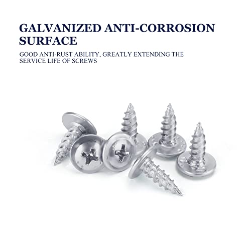 LONTAN 100 Pack #8 x 1/2" Phillips Truss Head Screws