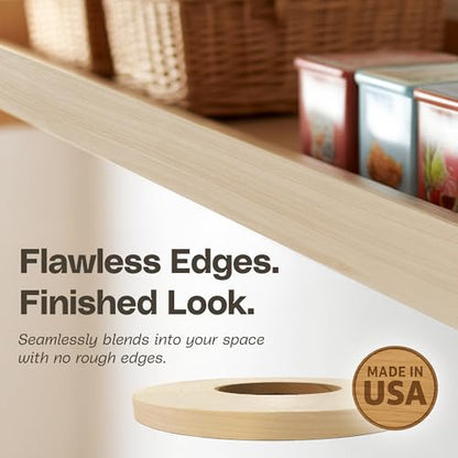 Edge Supply Birch 3/4 in x 50 ft Roll – Pre-Glued Iron On Wood Veneer Tape – Wood Veneer Edge Banding Tape with Hot Melt Adhesive, Smooth Sanded Finish Ideal for Furniture & DIY, Made in USA - color: Birch, size: 3/4 in x 50 ft