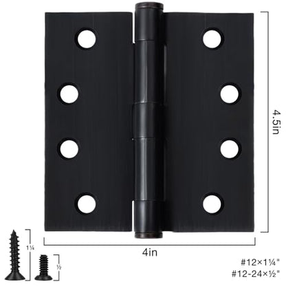 TDCHINGES Commercial Door Hinges 4"x4.5" Oil Rubbed Brown Heavy Duty NPR - color: Oil Rubbed Bronze, size: 3 Pack