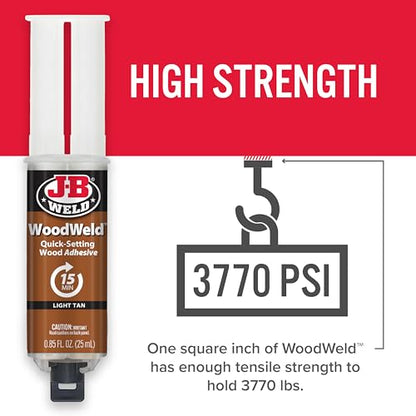 J-B Weld WoodWeld Syringe, Light Tan, 25ml 2 Pack - size: 25 ml 2 Pack