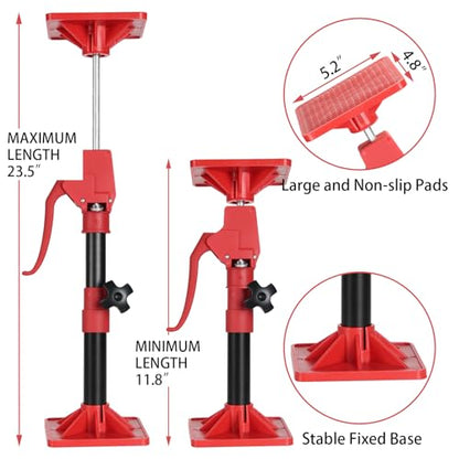 Cabinet Jacks for Installing Cabinets, 11.8" to 23.5" Third Hand Tools Adjustable Support Pole, 3rd Hand Support System for Upper Cabinet Installation, Each 78 LB Capacity, 2 Pack - size: 11.8"-23.5" | 2PC