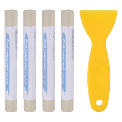 PATIKIL 4Pcs Wood Furniture Repair Markers with Scraper, Brown - color: Brown