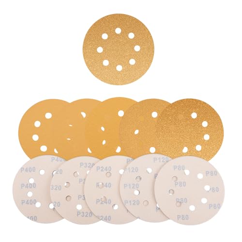 AEROPRO Tools 5 Inch Sanding Discs Hook and Loop, 80/120/240/320/400 Grit