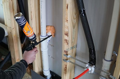 Fire Block 113 Orange Fire Blocking Foam Sealant – 24 oz Gun-Grade Polyurethane Foam for Gaps, Cracks, Walls, Joints, Electrical Outlets & PVC Pipe (3x24 oz) + Precision Max Gun & Cleaner - style: 3 Can Kit