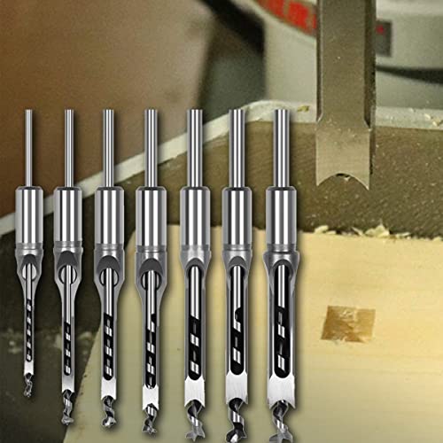 7Pcs Square Hole Drill Bits Steel Hardness Sharp Mortising Chisel 1/4-5/8"