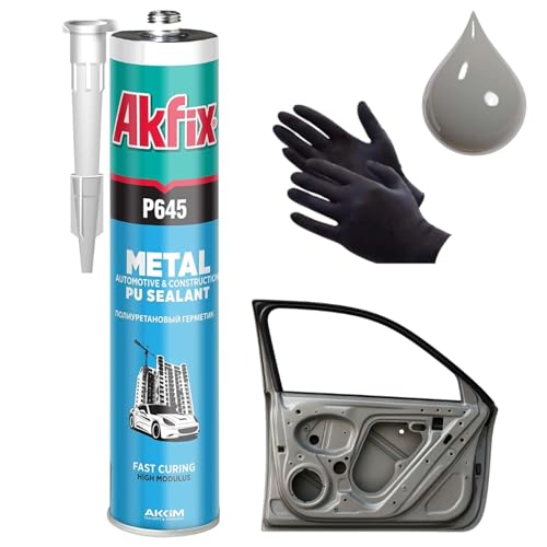 Akfix P645 Seam Sealer Automotive Gray (1x10.1 Oz.) - Urethane Autobody Seam Sealer Adhesive for Metal Joints, RV Roof Sealant, Sandable, Paintable, Fast Curing and Durable Bonding | Gray, 1 Pack - color: Gray, size: 1 Pack