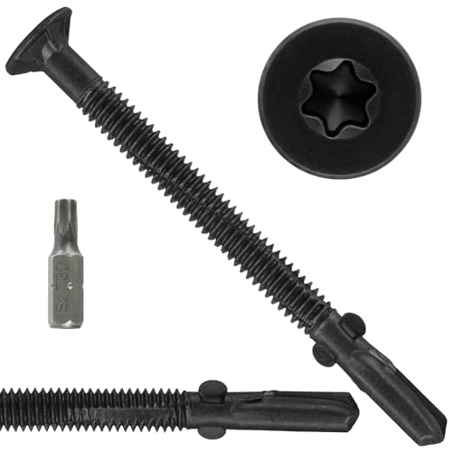 #12 x 2-1/2 Self-Tapping Trailer Deck Screws,286PcsT25 Star Bits Screws - color: Black, size: #12 x 2-1/2in 286pcs