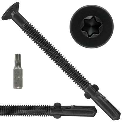 #12 x 2-1/2 Self-Tapping Trailer Deck Screws,286PcsT25 Star Bits Screws - color: Black, size: #12 x 2-1/2in 286pcs