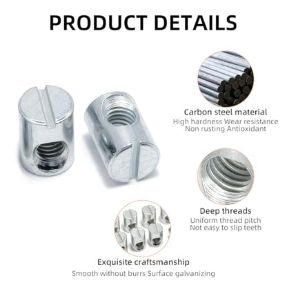 Replacement Screws Cross Dowel Barrel Nuts M6 10 * 13mm, Slotted Cross Dowel Barrel Nut, Compatible with IKEA Part 100514 (SUNDVIK, MYDAL, HASSELVIKA) Furniture Assembly (Pack of 8)