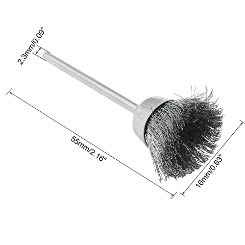 20Pcs Wire Wheel Brushes Cup-Shape Steel Wire Brushes with 3/32" Shank for Rotary Tools, Bowl-Shape Polishing Cleaning Tools - style: Cup-shape, Steel