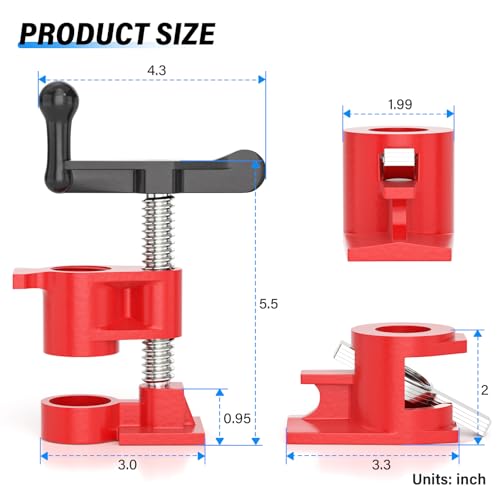 Heavy Duty Pipe Clamp, 3/4 inch 2-Pack - Cast Iron Quick Release Clamps for Woodworking, Workshop, Construction and Home Improvement Projects