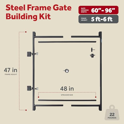 Adjust-A-Gate Wide Gate Frame Kit, Black, 60-96 in, 47 in Tall, 2-Pack - size: 60"-96" wide openings, 5'-6' high
