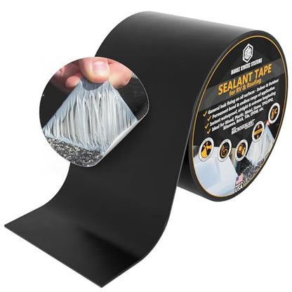 HSS Sealant Tape with MicroSealant Black 4 inch x 25 feet RV & Roof Repair - color: Black, size: 4" x 25'