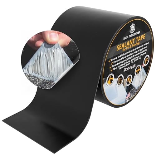 HSS Sealant Tape with MicroSealant Black 4 inch x 50 feet RV & Roof Repair - color: Black, size: 4" x 50'