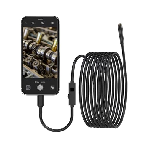 1920P HD Dual Lens Endoscope Camera Semi-Rigid Snake Cable IP67 Waterproof 8LED Lights Dimmable HD Industrial Pipeline Inspection Probe Compatible with Smartphones Endoscope Camera (16.4ft) - size: 16.4ft