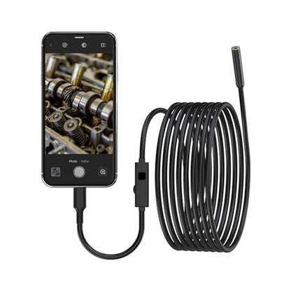 1920P HD Dual Lens Endoscope Camera Semi-Rigid Snake Cable IP67 Waterproof 8LED Lights Dimmable HD Industrial Pipeline Inspection Probe Compatible with Smartphones Endoscope Camera (16.4ft) - size: 16.4ft