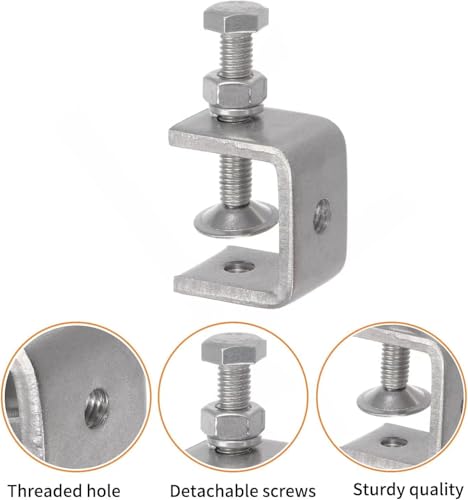 Stainless Steel C Clamps, Mini Tiger Clamp Set for Mounting, Heavy Duty Metal U Clamps, Small Desk G-Clamp with 1.18 Inch Stable Wide Jaw Opening for Metal Working Woodworking Welding Building (6pcs) - size: 1.18 in / 30mm (6 Pcs)