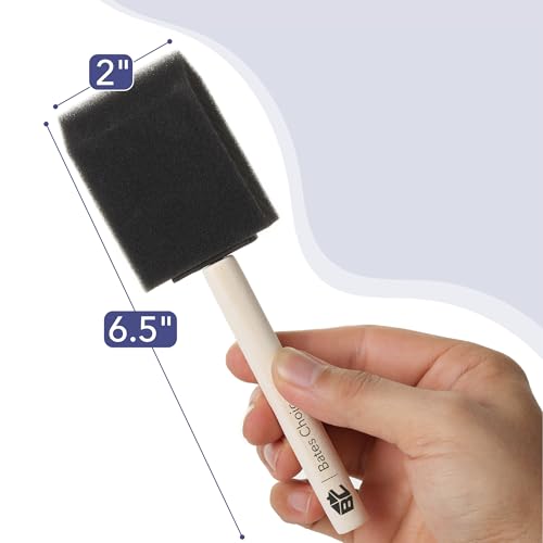 Bates- Foam Paint Brushes, 2 Inch, 48 Pack, Wooden Handle - color: Black, size: 2 Inch, 48 Pack