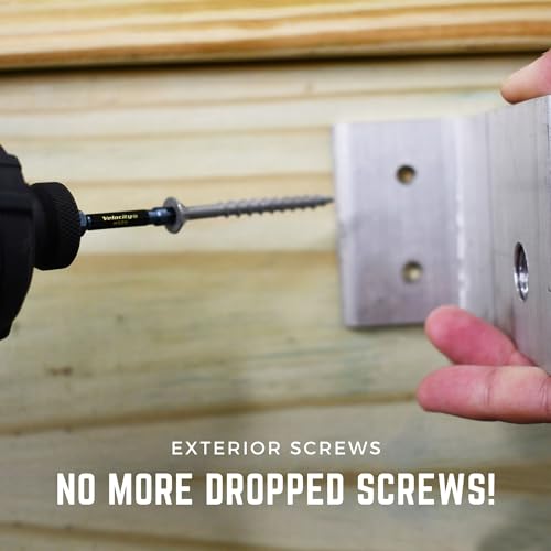 Velocity Exterior 3 Inch Wood Screws and T25 Torx Bits (Size #10) – Stick Tight Technology, Made with Carbon Steel, Includes Hexstix Bit & Storage Organizer Fence Screws for Wood (325 Pieces) - size: #10 x 3", style: Medium Tub