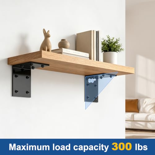 FMhotu 2Pcs 8" X 8" X 6" Heavy Duty Steel L Angle Bracket for Wood - size: 8" X 8" X 6"