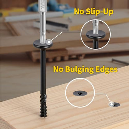 Wood Screws #14 x 2-7/8" 55PCS, FIXLINK Deck Screws Epoxy Coated Torx Drive - size: #14 x 2-7/8"