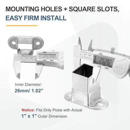 uxcell 10 Pack Square Post Flange Base, Fits 1x1 Square Tube Galvanized Steel Wall Mount Rail End Bracket Square Base Connector for Deck Fence Railing Handrail Mounting - size: 1" x 1"