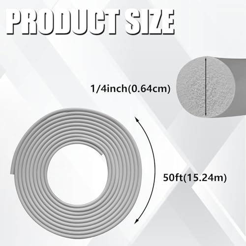 Backer Rod 1/4 Inch 50' Grey EPDM Rubber Foam for Concrete Joints - style: Grey-50'