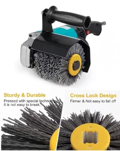 Enhance Your Wooden Furniture with SIGNI Abrasive NYLON Drawing Wheel Drum Burnishing Polishing Brush - Ideal for Floor Polishing, 120X100mm Size, 120 Grit - Pack of 1 - size: 120 Grit, Black