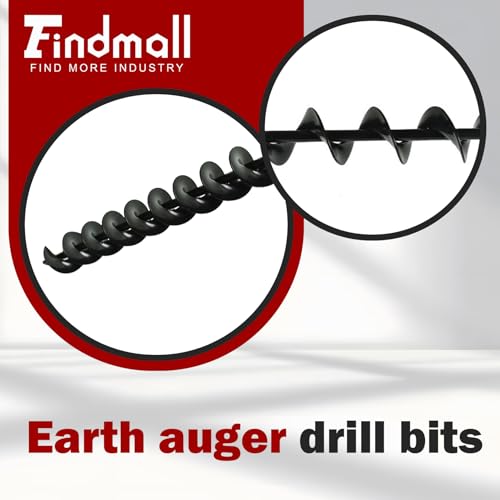findmall Auger Drill Bit - 24 Inch Earth Auger Bit, 8mm Non-Slip Hex Shank, Yard Gardening Planting Corm, Post or Umbrella Hole Digger - size: 24 x 1.75 in