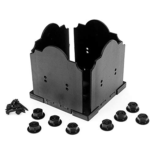 OZCO Laredo Sunset Post Base Kit, 8in x 8in, 1 Kit with Hardware, Black - size: 8x8, style: Laredo Sunset