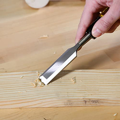 Buck Brothers 120105BC 3/4" Wood Chisel Made in USA, For Paring and Finishing Cuts in Carpentry and Woodworking, Tempered Tool Steel Blade, Mallet-Safe Handle - size: 3/4"