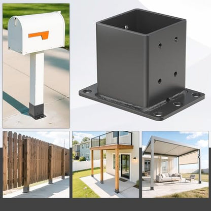 4x4 Post Base 2 Pcs, 12 Gauge 4x4 Post Bracket - size: 4x4