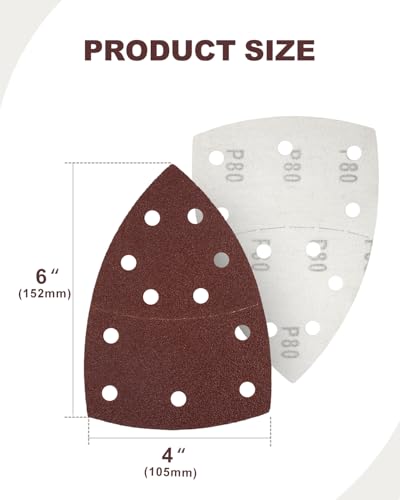 60 PCS 11 Hole Mouse Sander Sandpaper Hook and Loop Palm Sander Sandpaper Assorted 40/60/80/120/180/240 Grits Sanding Pads for Mouse Sander - style: 60 PCS 11 Hole 40/60/80/120/180/240 Grit
