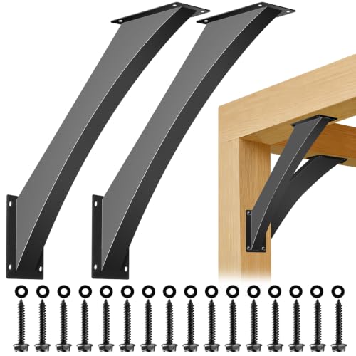 2pcs Heavy Duty 45 Arc Degree Angle Support Bracket for 4"×4" Post - size: 4"x4"-2 Pack