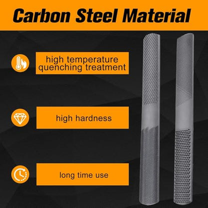 SPEEDWOX 4 Way Wood Rasp File Set Hand File and Round Rasp Half Round Flat & Needle Files Metal & Wood Files Set for Sharping Woods and Metal Tools Woods Rasps for Woodworking