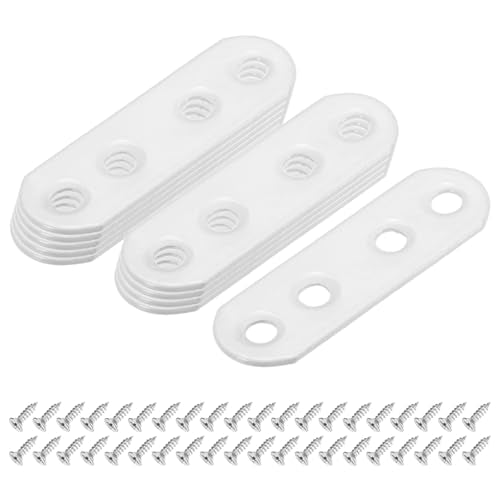 M METERXITY 10-Pack Flat Straight Brackets 2.17x0.71in, White - color: White, size: 55mm